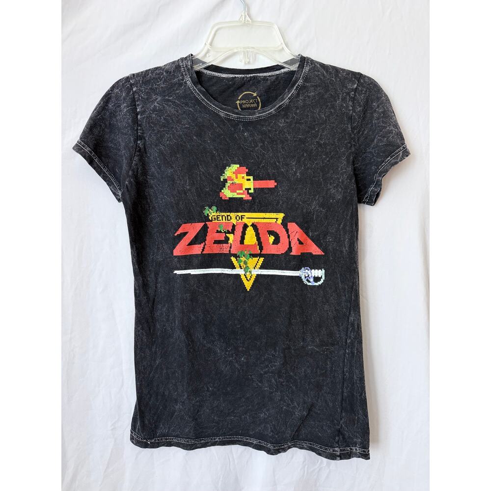 Legend of Zelda Pixel Graphic Acid Wash T-Shirt Project Karma Size S